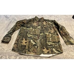 Browning Buckmark Mens Cotton Long Sleeve Button Camo Break Up Shirt Sz Large